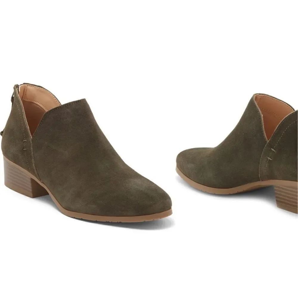 Kenneth Cole deep sage side skip suede ankle bootie size 8 NWT